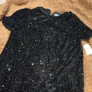 ARULA Black Sequin Mini Dress